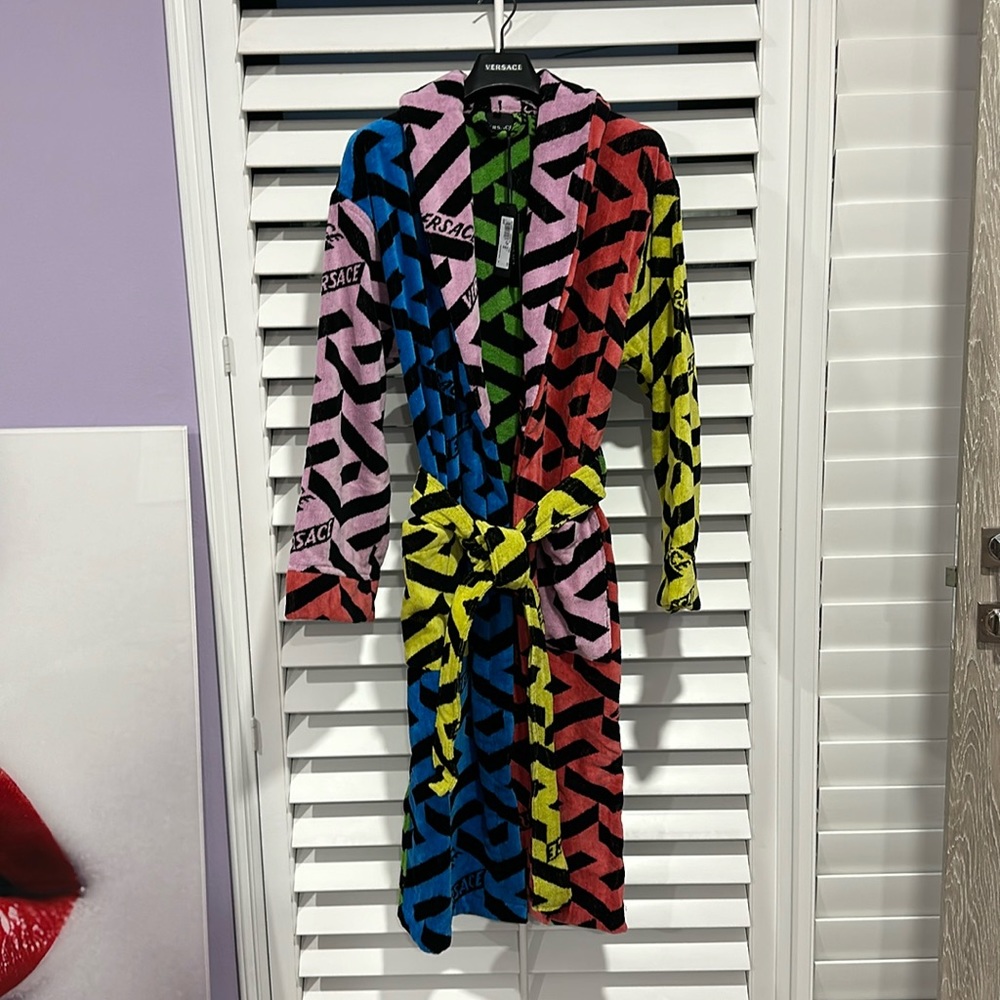 Versace La Greca Multi-Coloured Bathrobe